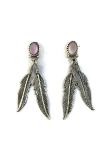 Pink Mother of Pearl Silver Feather Earrings (ER5173) Pink Mother of Pearl Silver Feather Earrings (ER5173)