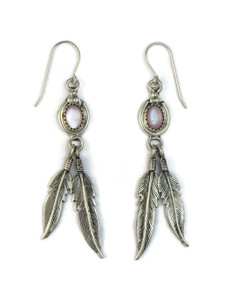 Pink Mother of Pearl Silver Feather Earrings (ER5174) Pink Mother of Pearl Silver Feather Earrings (ER5174)