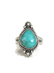 Pilot Mountain Turquoise Ring Size 8 by Lucy Jake (RG4313) Pilot Mountain Turquoise Ring Size 8 by Lucy Jake (RG4313)