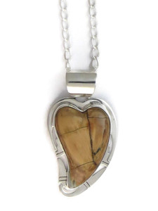 Fossilized Mammoth Tooth Ivory Heart Pendant by Phillip Sanchez (PD4166) Fossilized Mammoth Tooth Ivory Heart Pendant by Phillip Sanchez (PD4166)