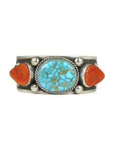 Kingman Turquoise & Spiny Oyster Shell Cuff Bracelet by Guy Hoskie (BR6246) Kingman Turquoise & Spiny Oyster Shell Cuff Bracelet by Guy Hoskie (BR6246)