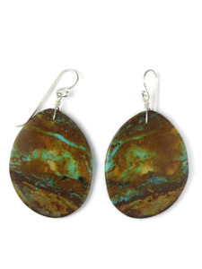 Turquoise Slab Earrings by Ronald Chavez (ER5709) Turquoise Slab Earrings by Ronald Chavez (ER5709)