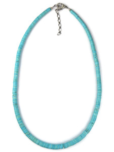 Sleeping Beauty Turquoise Heishi Bead Necklace (NK4284)