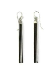 Silver Channel Earrings 2 3/4" by Francis Jones (ER5740)