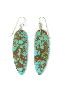 Turquoise Feather Slab Earrings (ER5776) Turquoise Feather Slab Earrings (ER5776)
