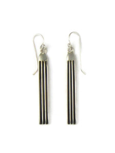 Silver Channel Earrings 2 1/4" by Francis Jones (ER5894)