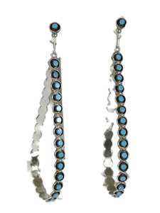 Long Turquoise Loop Earrings 4" by Iva Booqua (ER6098)