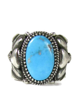 Morenci Turquoise Ring Size 12 by Delbert Gordon (RG6138)