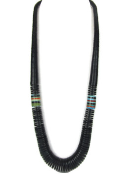 Jet Heishi & Gemstone Necklace 30