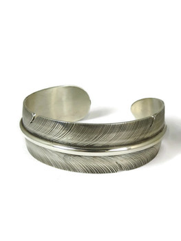 Sterling Silver Feather Bracelet 3/4