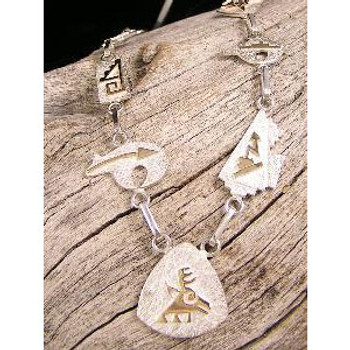 14k Gold & Silver Native American Symbol Necklace