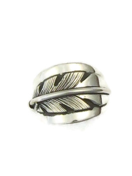 Silver Feather Ring Size 6 1 2 By Lena Platero Southwest Silver Gallery