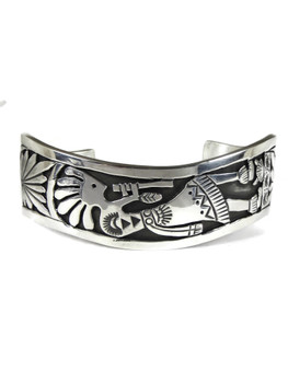 Silver Kokopelli Bracelet by Freddy Charley (BR6463)