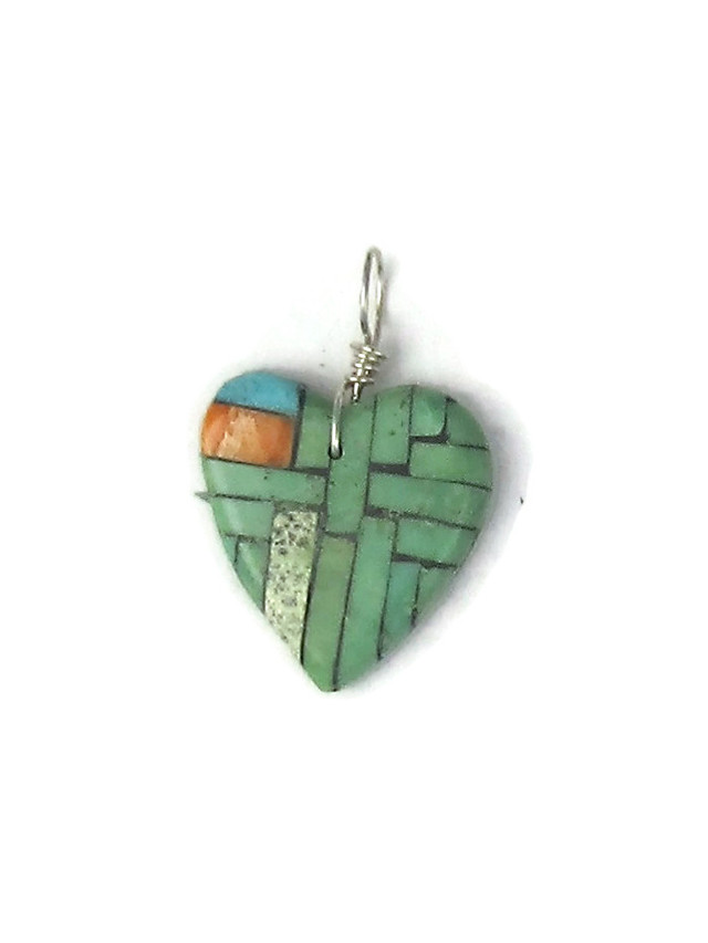 German Silver/Turquoise Pendant-Heart #3 main image 0
