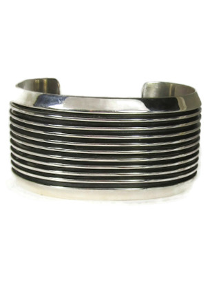 Sterling Silver Women Cuff Bracelet wide Flexible Cuff -  Norway