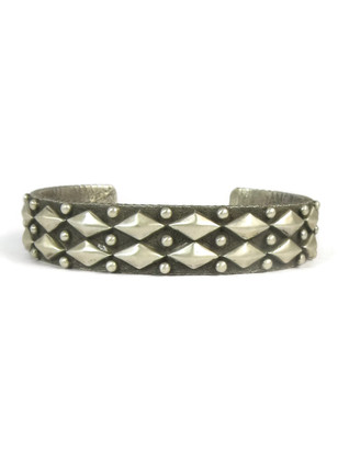 Silver Tufa Cast Bracelet by Ernest Rangel (BR5586) - Southwest
