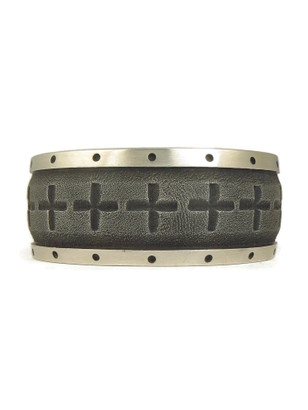 Large Silver Cross Cuff Bracelet by Dakota Willie (BR6257)
