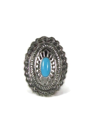 Sleeping Beauty Turquoise Concho Ring Size 6 (RG6023-S6)