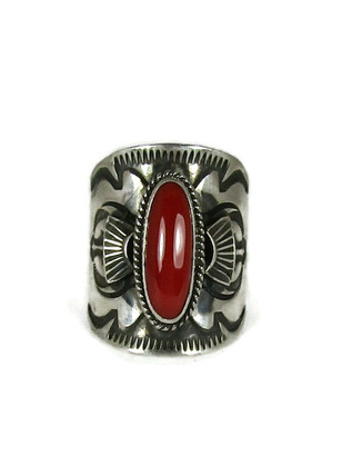 洋楽 D.TONY LEE - PEYTON PLACE / RED GAL RING Mediterranean Coral Cigar Band Ring Size 9 1/2 by Derrick Gordon