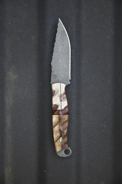 HFB Crow Jr. w/ Dyed Giraffe Bone, Red Resin, Koa Wood