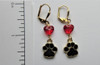 Paw and heart earrings