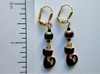 Enamel black cat earrings