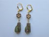 Light Green Czech Glass Cat Earrings. A great gift for cat moms!