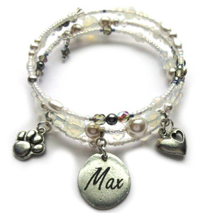 Personalized Pet Bracelet. I create a design with beads and charm to represent your special friend.