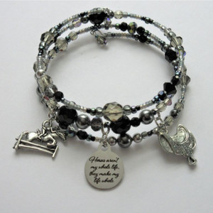 Grey and Black Horse Bracelet