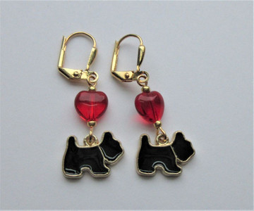 Black Scottie Dog Earrings