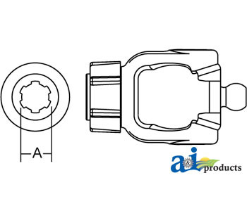 A-W363729-A-Tractor Yoke, Splined 1 3/4