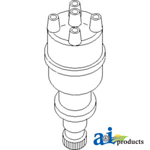 A-107304C91-Distributor, New, Electronic Ignition, 6 Volt Positive Ground  A-107304C91
