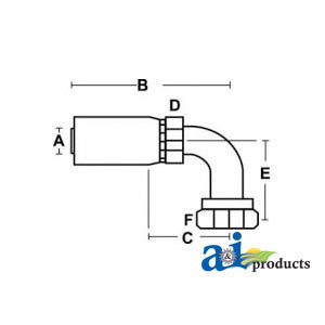 (HC-FSX90) Female SAE 45 - Swivel - 90 Elbow A-FSX90-12-12