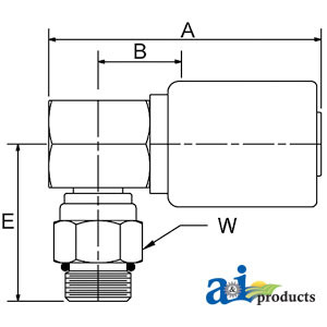 (HC-MBX90) Straight O-ring 90 Elbow Swivel Connector A-MBX90-06-10