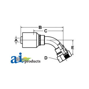 (HW-FFX45) Female "Seal-lok" Swivel 45 Elbow A-FFX45-04-06-W