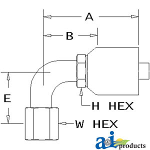 (HW-FJX90) Female JIC 37 - Swivel - 90 Elbow A-FJX90-08-12-W