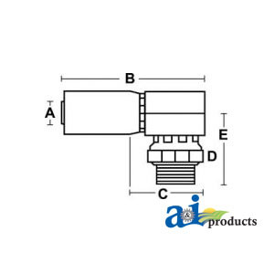 (HW-MBX90) Male Boss O-ring - Swivel - 90 Elbow A-MBX90-08-08-W