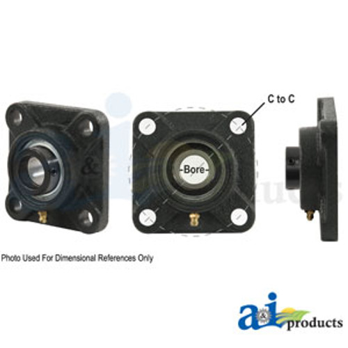 4 Bolt Flanged Bearing W/ Lock Collar, Re-Lubricatable A-WGFZ32-I