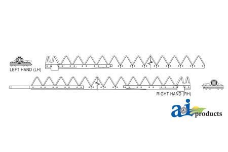 6' (RH), Black, 11ga top serrated, Bolt-On A-831-824