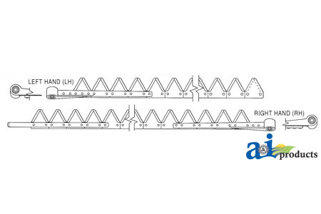 7' (LH), Black 11ga top serrated, Bolt-On A-831-894