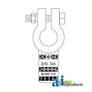 Battery Terminal, Pos. Copper Crimp, 2/O Ga. (5 Pk) A-4020005P-B