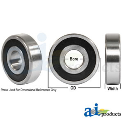 Bearing, Ball; 6200 Series, Flat Edge A-6204-ZZ-I