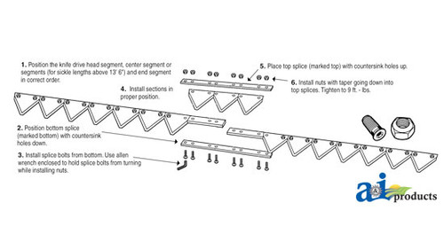 Black 14ga Big Tooth Headless Sickle Assembly A-71348515R