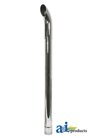 Chrome Exhaust Stack, Curved, 48" Long, Slotted 3" ID A-ZNL89051C