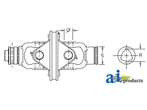 Complete CV Joint, OUTER Tube, 650 CV Series, Size 4, 1 3/8" 6 Spl A-BP7G54049T07