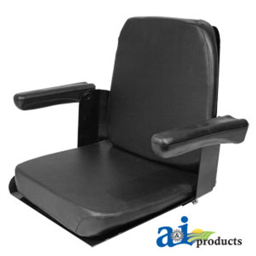 Complete Seat, w/ Flip-Up Arms, BLK VINYL A-CS140-1V