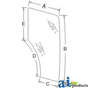 Glass, Door (RH); 6 Holes A-44910452