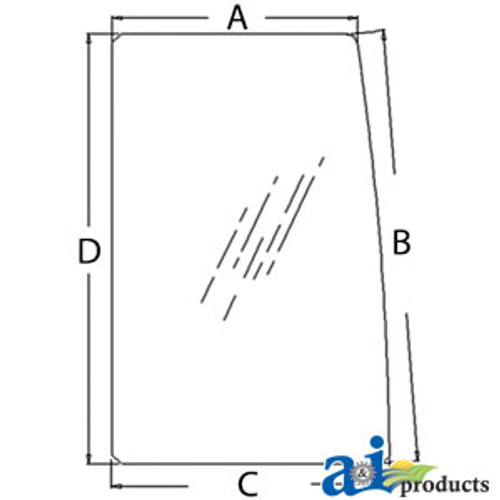 Glass, Door, Rear, Upper - Sliding - If Front Latch Lower Than Rear Latch A-AT183084