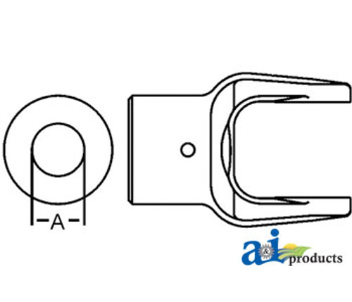 Implement Yoke Round Bore Shear Pin w/ Pin Hole A-D128216