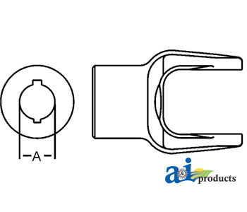 Implement Yoke Round Bore w/ Double Keyway & Set Screw A-D128618